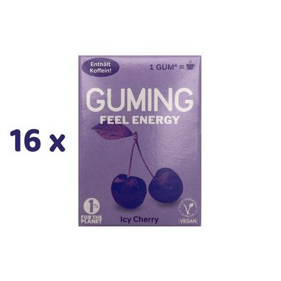 Guming Feel Energy Icy Cherry, Kaugummi mit Koffein, 16x 24g