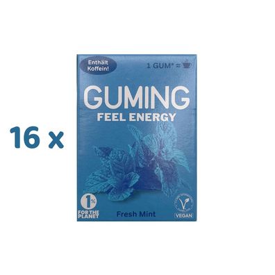 Guming Feel Energy Fresh Mint, Kaugummi mit Koffein, 16x 24g