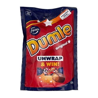 Fazer Dumle Original, Milchschokolade mit Toffeefüllung 120g Beutel