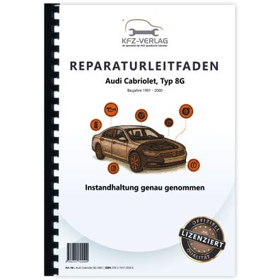 Audi Cabriolet 1991-2000 Instandhaltung Inspektion Wartung Reparaturanleitung