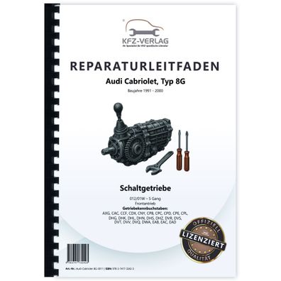 Audi Cabriolet 1991-2000 5 Gang Schaltgetriebe 012/01W FWD Reparaturanleitung