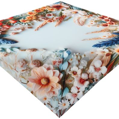 Tischdecke Bügelfrei Mitteldecke Geblümt Pflegeleicht Sommer Tischwäsche 85 x 85