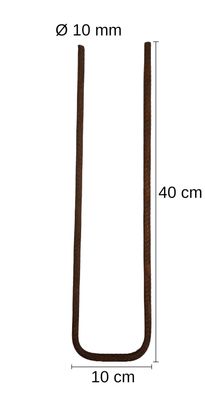 Betonstahl-U-Bügel Ø 10 mm - 40 x 10 x 40 cm, 10 Stück, Baustahl