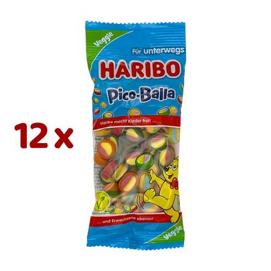 HARIBO Pico-Balla Fruchtgummi mit Schaumzucker Tüte 12x 65g