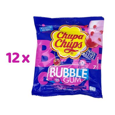 Chupa Chups Maxi Bubble Gum Lollipops Kirsche 12x 126g