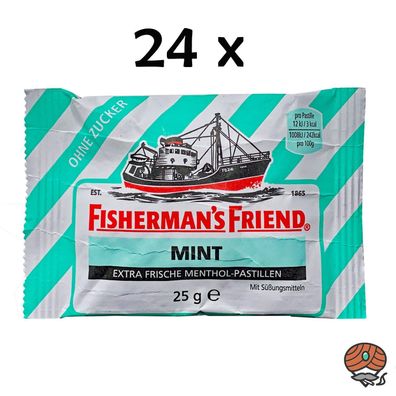 Fisherman`s Friend Menthol-Pastillen Mint ohne Zucker 24x 25g