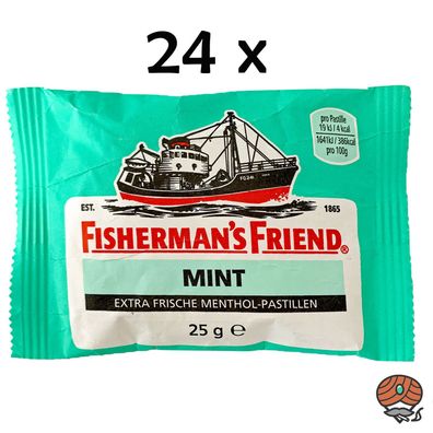 Fisherman`s Friend Menthol-Pastillen Mint, vegan 24x 25g