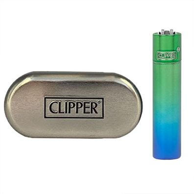 Clipper Metall Peacock Reibradfeuerzeug in der Metallbox