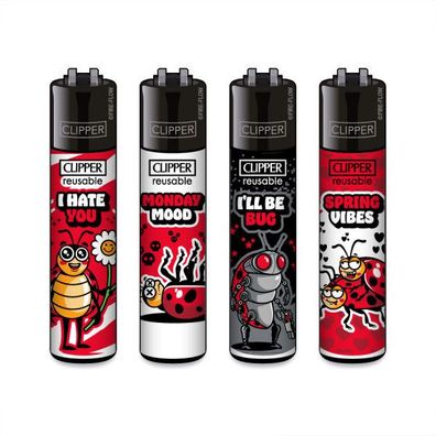 Clipper Reibrad Feuerzeuge Ladybirds #2, 4 Stück