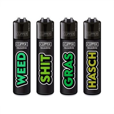 Clipper Reibrad Feuerzeuge FFX Highday, 4 Stück