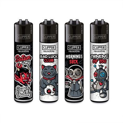 Clipper Reibrad Feuerzeuge Solgan #666, 4 Stück