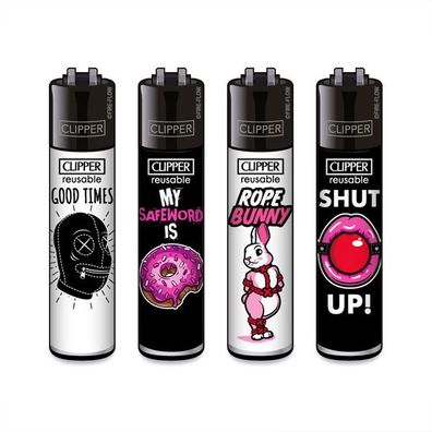 Clipper Reibrad Feuerzeuge Slogan #35, 4 Stück