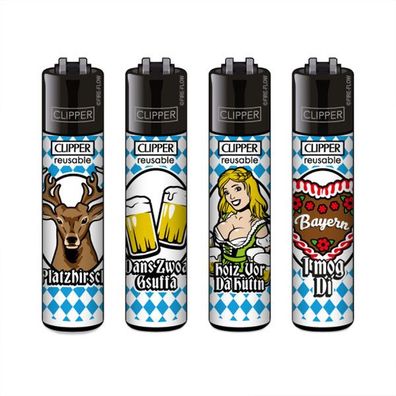 Clipper Reibrad Feuerzeuge FFX Bayern #1, 4 Stück