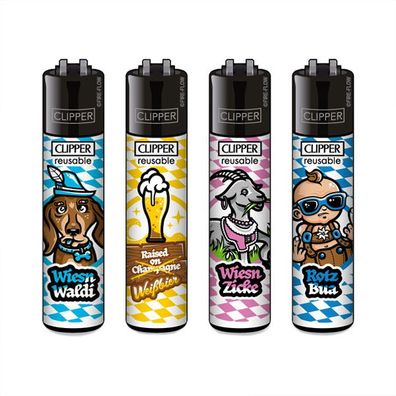 Clipper Reibrad Feuerzeuge FFX Bayern #2, 4 Stück