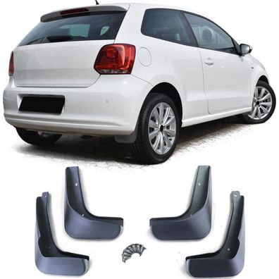 Schmutzfänger Set vorne und hinten Schwarz für VW Polo 5 Vorfacelift 6R 09-14