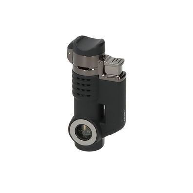 Eurojet Feuerzeug mit 3-Strahliger-Jet-Flamme, Bohrer/Zigarrenablage, schwarz