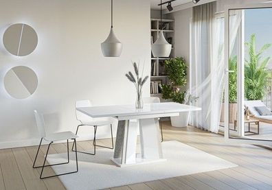 Esstisch DOHA - Ausklappbar, Tisch, Wohnzimmer, Esszimmertisch, Hochglanz