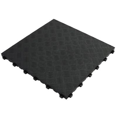 Ramroxx Riffelblech Performance Bodenfliese Garagenboden Floor Schwarz 40x40cm