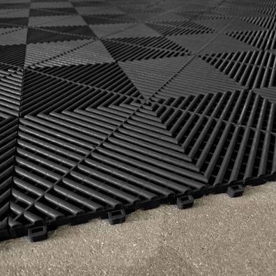 Ramroxx Performance Bodenfliesen Garagenboden Floor Schwarz 9 Stück = 1,44m²