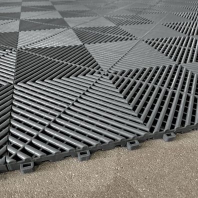 Ramroxx Performance Bodenfliesen Garagenboden Floor Grau 9 Stück = 1,44m²
