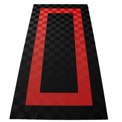Ramroxx Performance Bodenfliesen Garagenboden Floor 2,8mx5,6m Schwarz Rot Set3