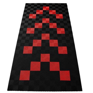 Ramroxx Performance Bodenfliesen Garagenboden Floor 2,8mx5,6m Schwarz Rot Set1
