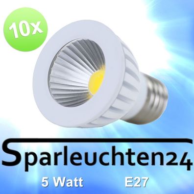 10 Stück COB LED Lampe Weiß Birne Leuchtmittel Strahler 5W E27 WW 2800K