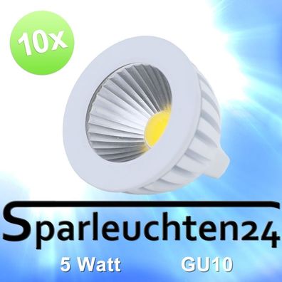 10 Stück COB LED Lampe Weiß Birne Leuchtmittel Strahler 5W GU10 WW 2800K