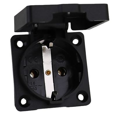 Wohnwagen Caravan Vorzelt Außensteckdose mit Klappe Schwarz Schuko 220 Volt