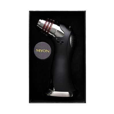Myon Feuerzeug 5er-Jet Burner Rubber Schwarz