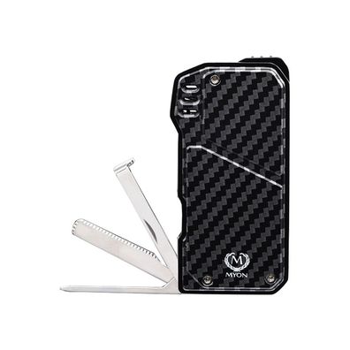 Myon Feuerzeug mit Softlamme und Pfeifenbesteck, Carbon Design