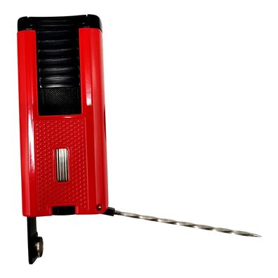 Myon Feuerzeug 3er-Jet Ceyreste Rot, nachfüllbar, mit Pin und Piercer
