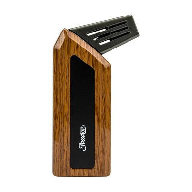 Passatore Pfeifenfeuerzeug "Peter", Holzoptik / Chrom mit Pfeifenbesteck