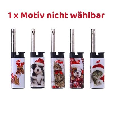 PROF Stabfeuerzeug mit festlichen Tiermotiven, Design zufällig