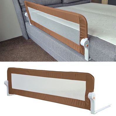 Premium Baby Bettgitter Rausfallschutz Braun 150x43cm