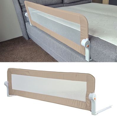Premium Baby Bettgitter Rausfallschutz Beige 150x43cm