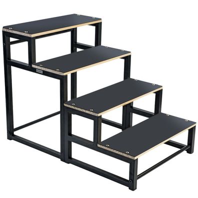 Hundetreppe Hundeleiter 4 Stufen mit Anti Rutsch Auflagen bis 43cm hoch