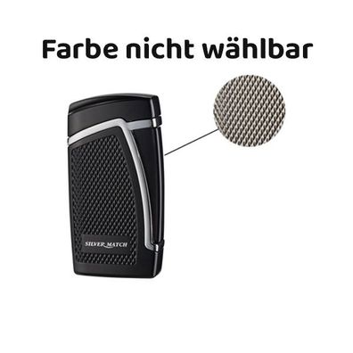 Silver Match Feuerzeug mit Double Jet-Flamme, Farbe nicht wählbar