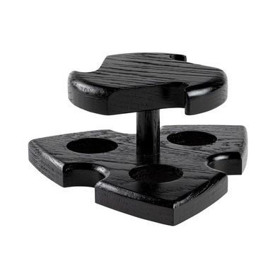 AKRA Pfeifenständer aus Holz für 3 Pfeifen, Schwarz