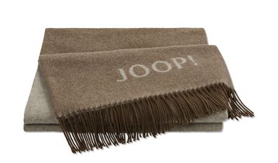 JOOP! FINE-DoubleFace Plaid / Decke Taupe-Beige 130 x 180cm