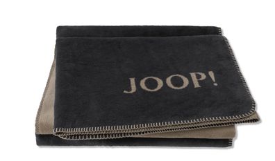 JOOP! DoubleFace Plaid / Decke Anthraz.-Karam. 150 x 200cm