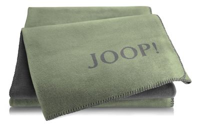 JOOP! DoubleFace Plaid / Decke Oliv-Stein 150 x 200cm