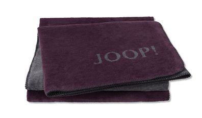 JOOP! Melange-doubleface Plaid / Decke Beere-Anthrazit 150 x 200cm