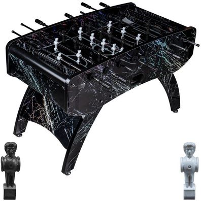 Fußball Tischkicker Premium Schwarz Glasspielfeld Figuren Schwarz Weiss 80kg