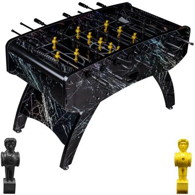 Fußball Tischkicker Premium Schwarz Glasspielfeld Figuren Schwarz Gelb 80kg