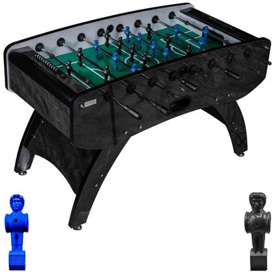 Fußball Tischkicker Design Schwarz grünes Spielfeld Figuren Blau Schwarz 80kg