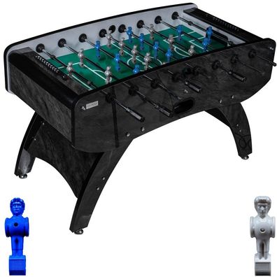 Fußball Tischkicker Design Schwarz grünes Spielfeld Figuren Blau Grau 80kg