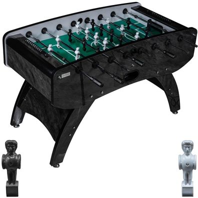 Fußball Tischkicker Design Schwarz grünes Spielfeld Figuren Schwarz Weiss 80kg