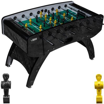 Fußball Tischkicker Design Schwarz grünes Spielfeld Figuren Schwarz Gelb 80kg