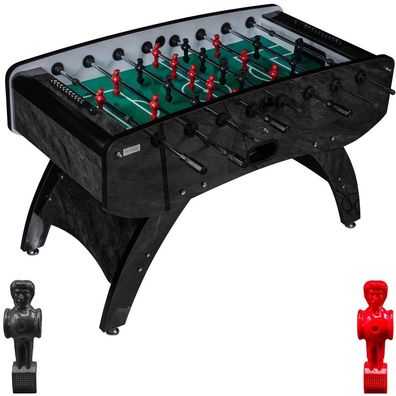 Fußball Tischkicker Design Schwarz grünes Spielfeld Figuren Schwarz Rot 80kg